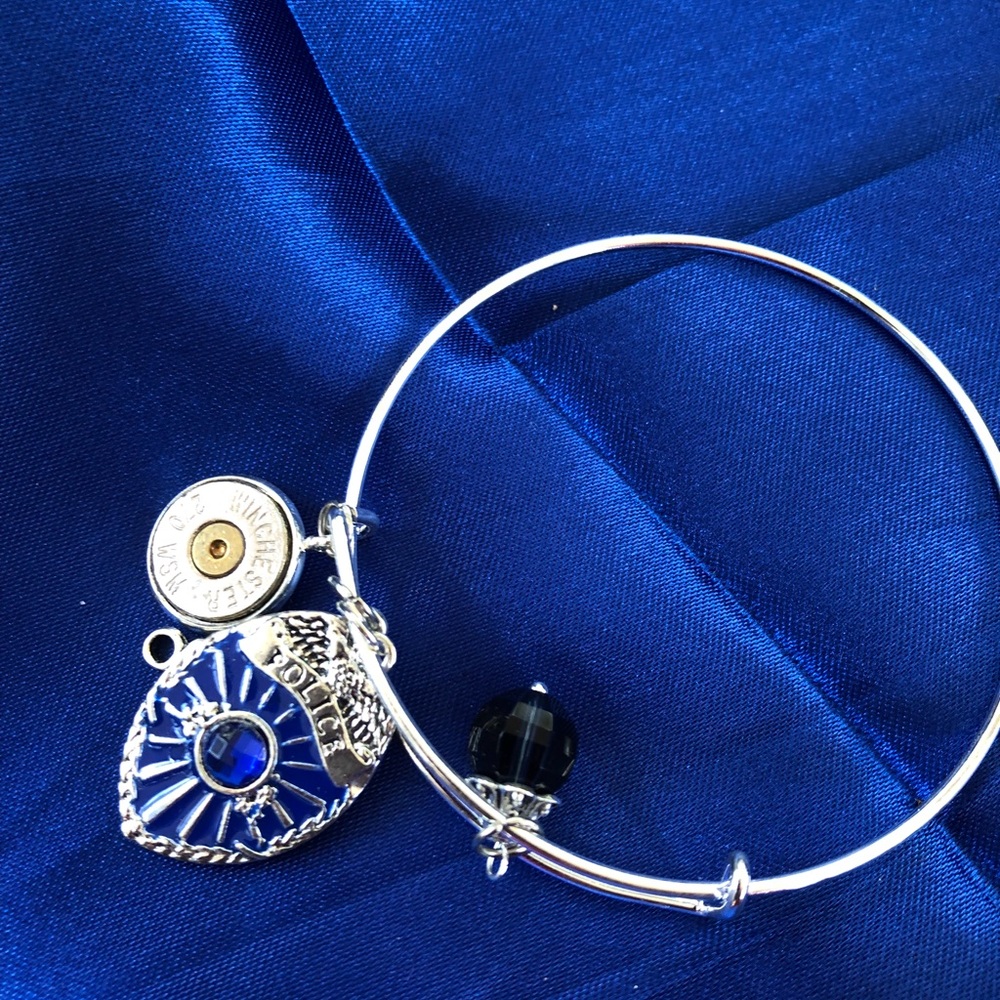 Wire charm bracelet Blue Lives Matter